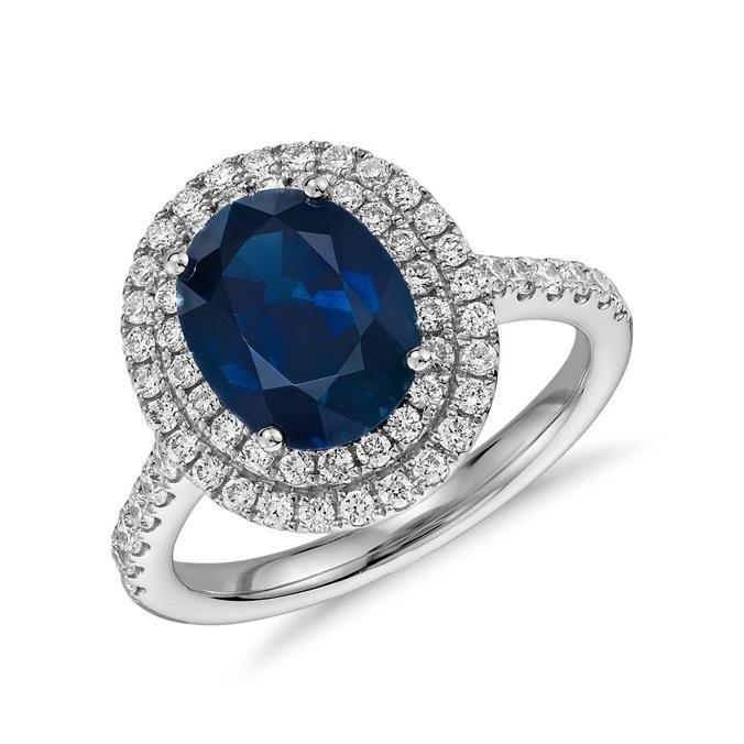 5 Ct Oval And Round Cut Sapphire And Diamonds Wedding Ring Gold - Gemstone Ring-harrychadent.ca