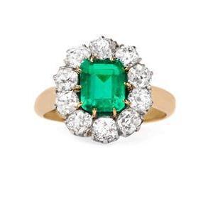 7 Carats Green Emerald Diamond Wedding Ring Gold 14K - Gemstone Ring-harrychadent.ca