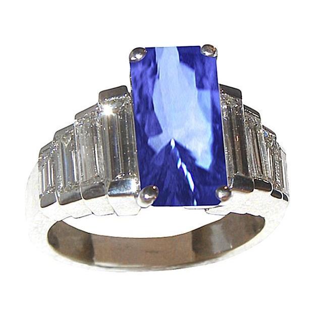 8 Carats Sri Lankan Sapphire Diamond Ring White Gold 14K - Gemstone Ring-harrychadent.ca
