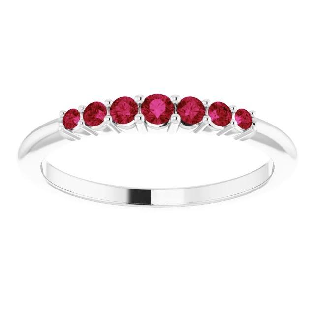 Anniversary Band Burmese Rubies 1 Carat 14K White Gold Jewelry - Gemstone Ring-harrychadent.ca