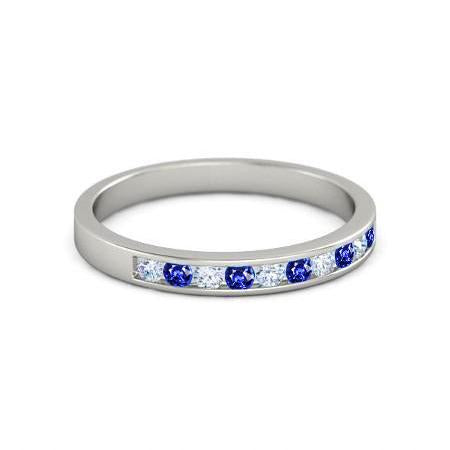 Anniversary Diamond Band 1 Carat Ceylon Sapphire Jewelry - Gemstone Ring-harrychadent.ca