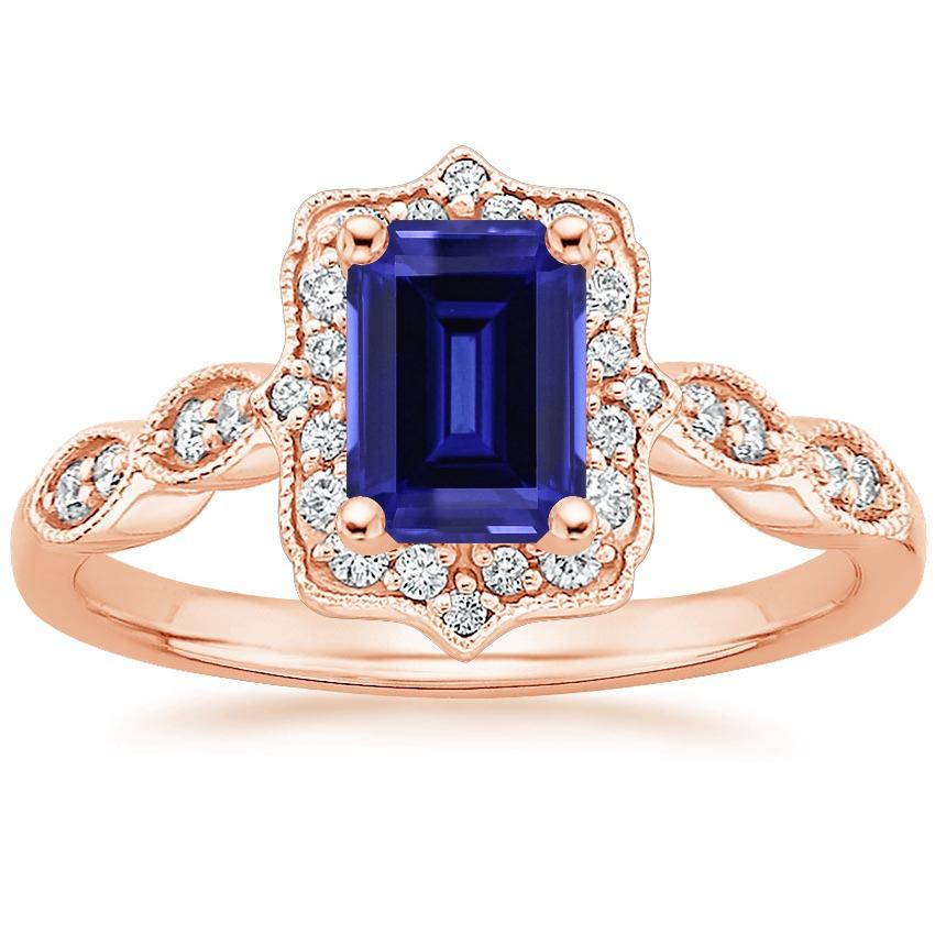 Antique Style Blue Sapphire Diamond Ring 3 Carats Gemstone - Gemstone Ring-harrychadent.ca