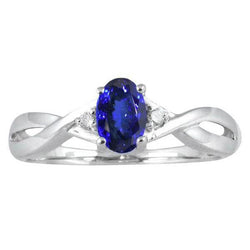 Antique Style Oval Tanzanite And Round Diamonds 1.60 Carats Ring