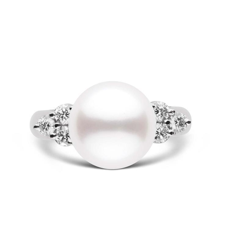 Big Freshwater Pearl 24 Mm Diamond Wedding Ring 0.30 Carats White Gold - Gemstone Ring-harrychadent.ca
