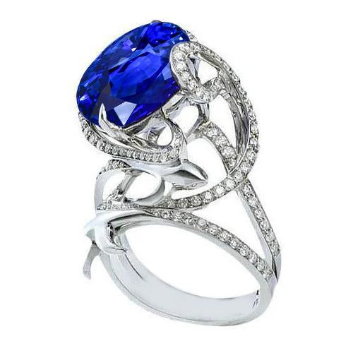 Ceylon Sapphire Diamonds 3 Carats Fancy Ring Ladies Jewelry New - Gemstone Ring-harrychadent.ca