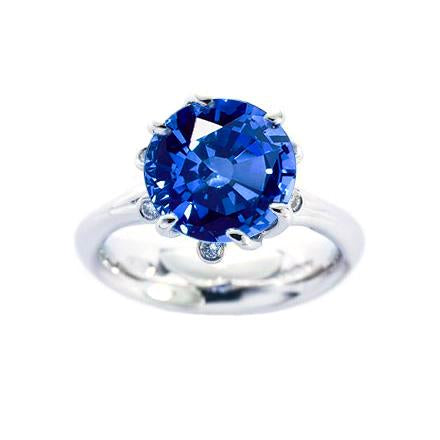 Ceylon Sapphire With Diamonds 1.90 Ct Ring White Gold 14K - Gemstone Ring-harrychadent.ca