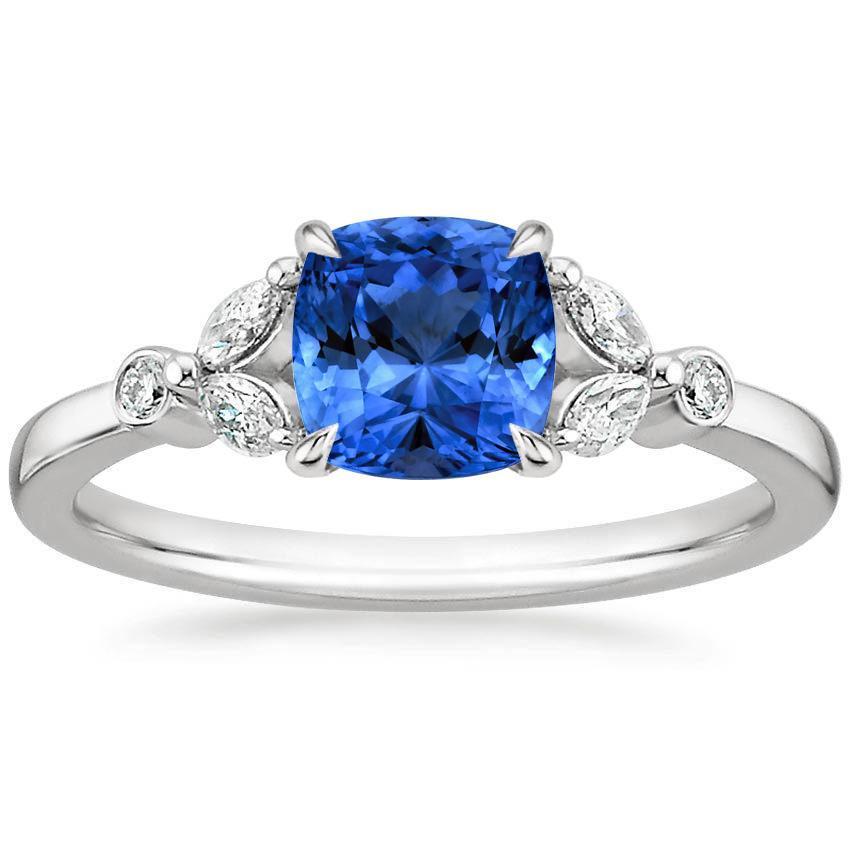 Ceylon Sapphire With Diamonds 2.70 Ct Ring White Gold 14K - Gemstone Ring-harrychadent.ca