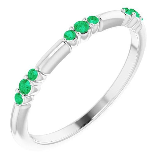 Columbian Green Emeralds 0.60 Carats Band Women Jewelry - Gemstone Ring-harrychadent.ca