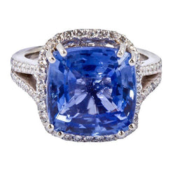 Cushion AAA Tanzanite Natural Earth Mined Diamonds 6 Carat Fancy Ring Gemstone Jewelry