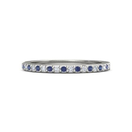 Diamond Wedding Band 0.60 Carats Prong Setting Blue Sapphires - Gemstone Ring-harrychadent.ca