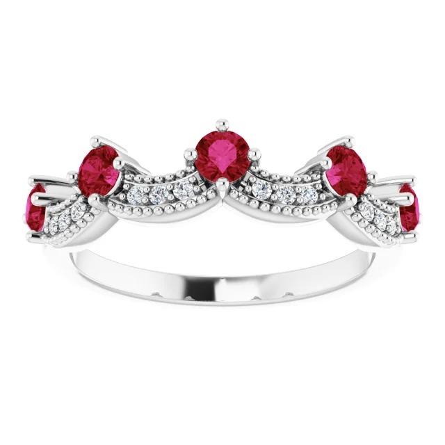Diamond Wedding Band 1.74 Carats Burma Ruby Women Jewelry - Gemstone Ring-harrychadent.ca