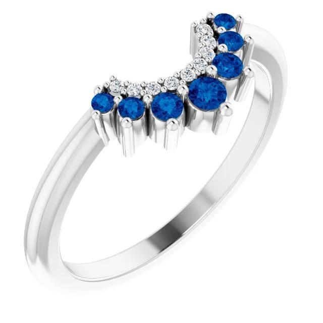 Diamond Wedding Band 1 Carat Blue Sapphires - Gemstone Ring-harrychadent.ca