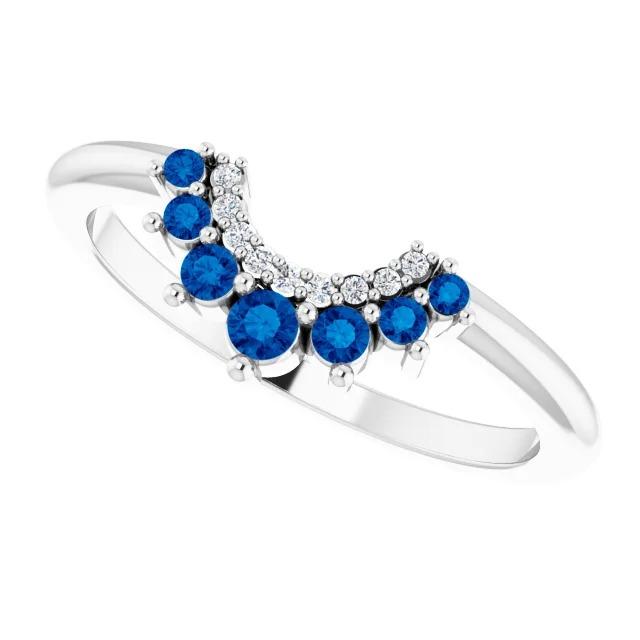 Diamond Wedding Band 1 Carat Blue Sapphires - Gemstone Ring-harrychadent.ca
