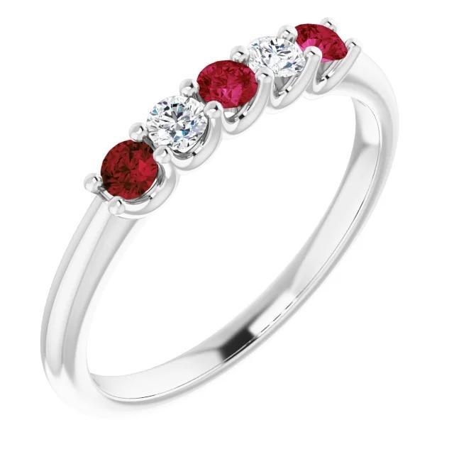 Diamond Wedding Band 1 Carat U Prong Setting Ruby Women Jewelry - Gemstone Ring-harrychadent.ca