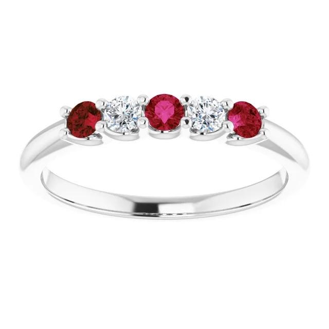 Diamond Wedding Band 1 Carat U Prong Setting Ruby Women Jewelry - Gemstone Ring-harrychadent.ca