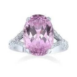 Fancy Pink Kunzite Diamond Ring Lady Gold Jewelry 14.50 Carats - Gemstone Ring-harrychadent.ca