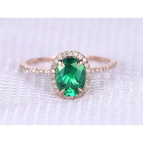 Green Emerald And Diamond Wedding Ring 5.45 Carats - Gemstone Ring-harrychadent.ca