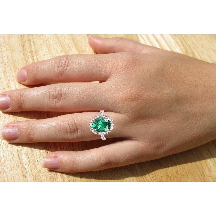 Green Emerald And Diamond Wedding Ring 5.45 Carats - Gemstone Ring-harrychadent.ca