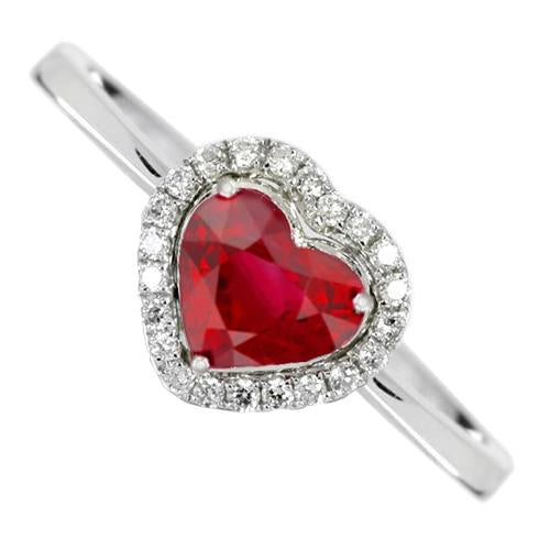 Heart Ruby And Diamond Wedding Ring Jewelry 3.35 Carats - Gemstone Ring-harrychadent.ca