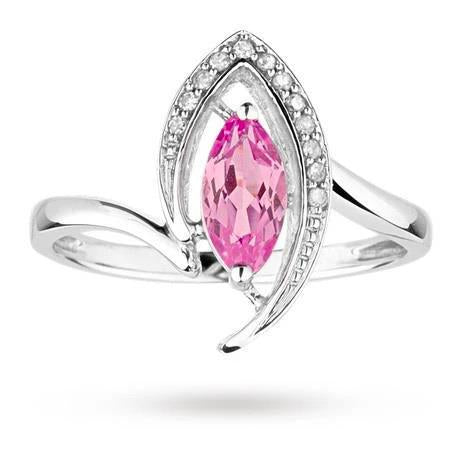 Marquise Cut Pink Sapphire Diamond Ring 1.75 Carats Gemstone Jewelry - Gemstone Ring-harrychadent.ca