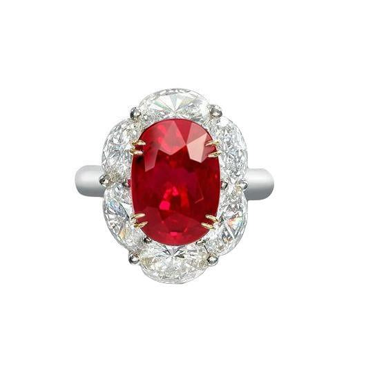 Natural Ruby And Diamond Wedding Ring 5 Carats Gold 14K - Gemstone Ring-harrychadent.ca