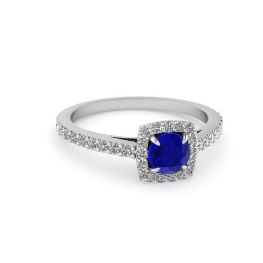 Prong Set 2.75 Carats Sri Lanka Sapphire Wedding Ring White Gold 14K - Gemstone Ring-harrychadent.ca