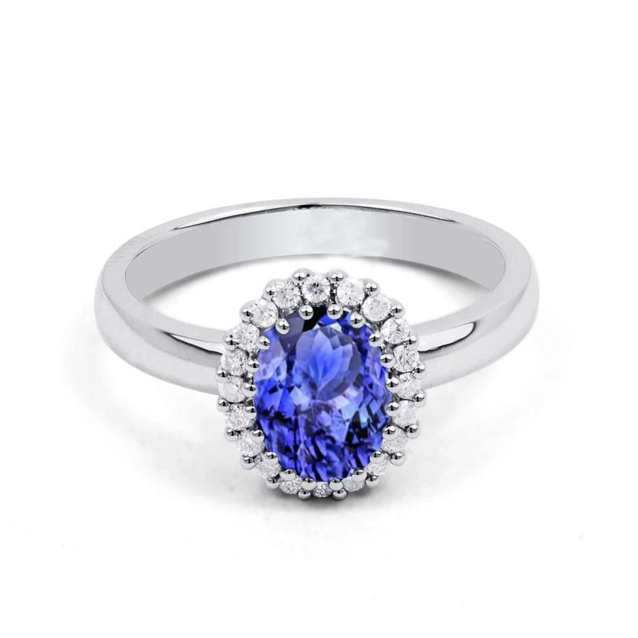 Prong Set Tanzanite And Diamonds 3.70 Carats Wedding Ring 14K Gold - Gemstone Ring-harrychadent.ca