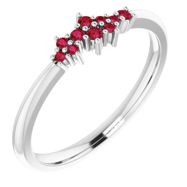 Prong Setting Ring Ruby Stones White Gold 14K 1 Carat - Gemstone Ring-harrychadent.ca