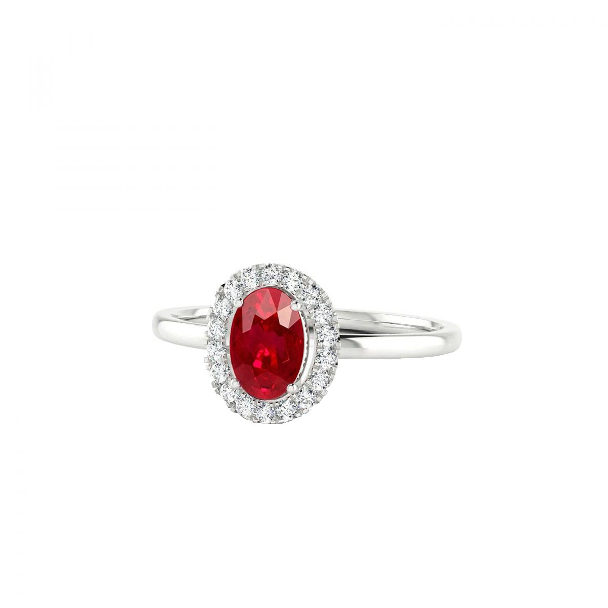 Red Ruby With Diamonds 3.75 Ct Ring 14K Gold White New - Gemstone Ring-harrychadent.ca