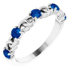 Round Blue Sapphire Ring 2.50 Carats White Gold 14K