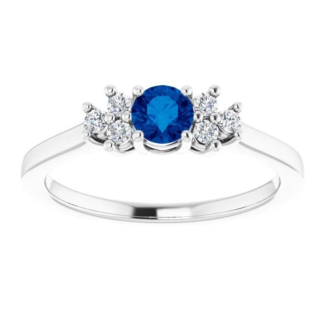 Round Blue Sapphire Stone 1.50 Carats Engagement Ring - Gemstone Ring-harrychadent.ca