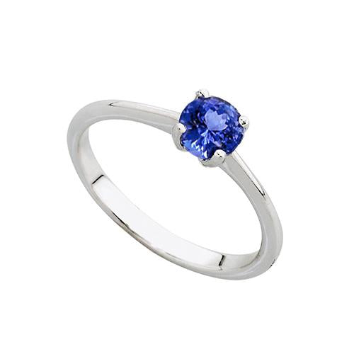 Round Cut 2 Carat Solitaire Tanzanite Wedding Ring 14K White Gold - Gemstone Ring-harrychadent.ca