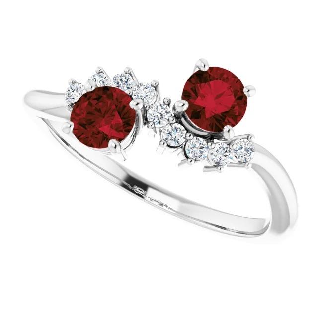 Round Diamond Ruby Stone Ring 2.40 Carats White Gold 14K Jewelry - Gemstone Ring-harrychadent.ca