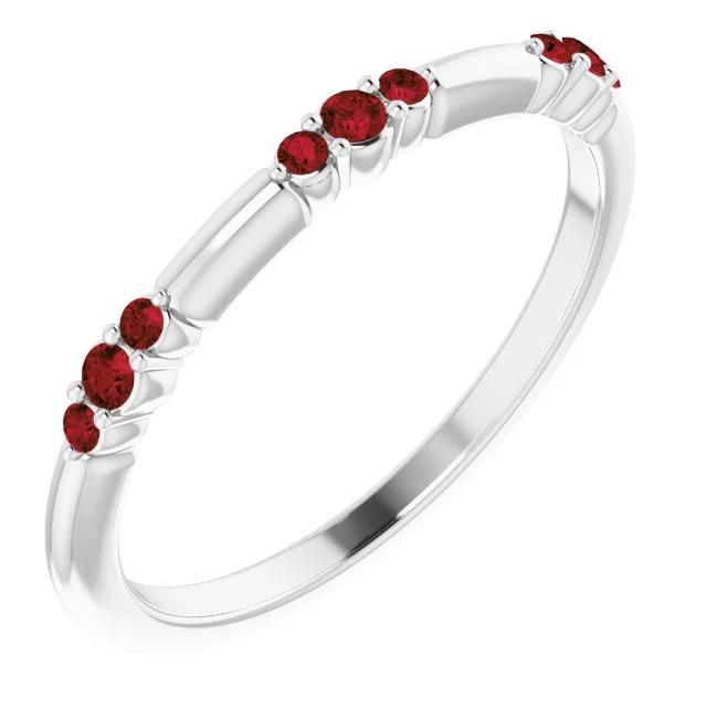 Round Red Ruby Promise Ring 1.80 Carats White Gold 14K - Gemstone Ring-harrychadent.ca