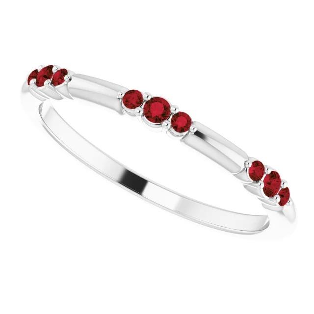Round Red Ruby Promise Ring 1.80 Carats White Gold 14K - Gemstone Ring-harrychadent.ca