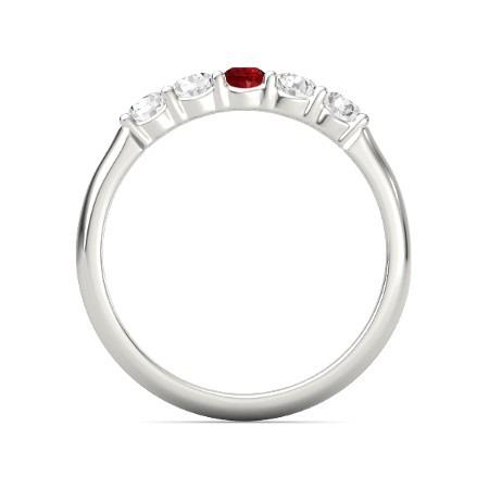 Round Ruby And Diamond Ring 1.50 Carats White Gold 14K Jewelry - Gemstone Ring-harrychadent.ca