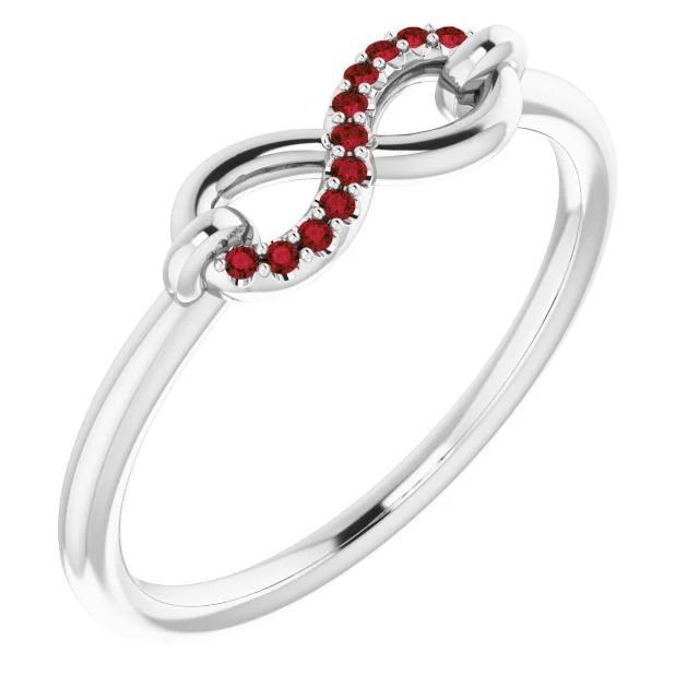 Round Ruby Ring Infinity 1 Carat White Gold 14K - Gemstone Ring-harrychadent.ca