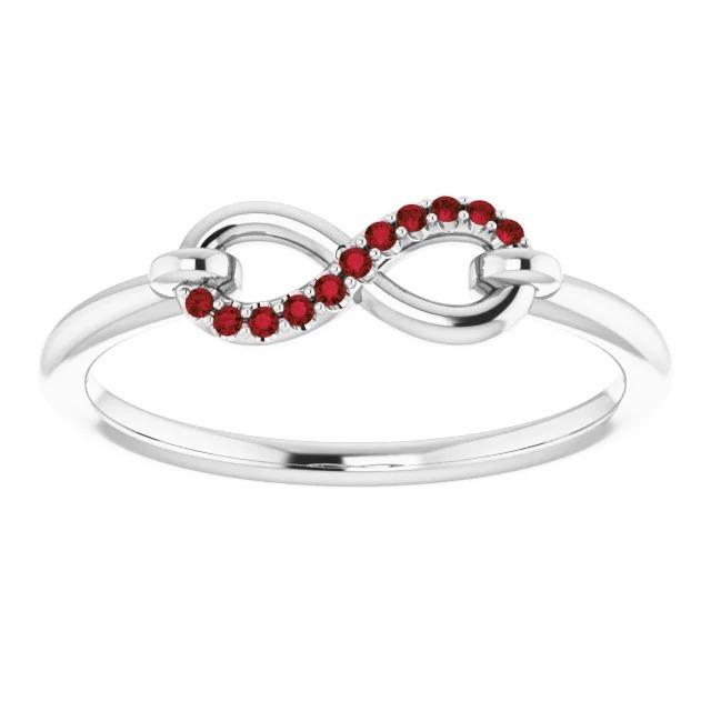 Round Ruby Ring Infinity 1 Carat White Gold 14K - Gemstone Ring-harrychadent.ca