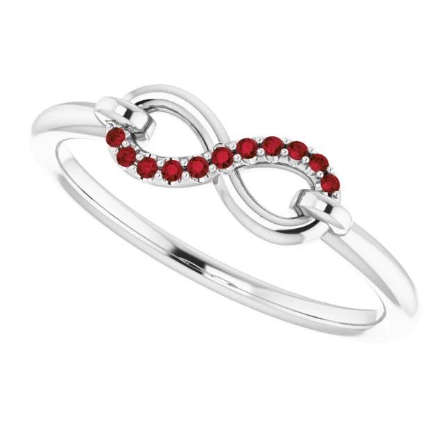 Round Ruby Ring Infinity 1 Carat White Gold 14K - Gemstone Ring-harrychadent.ca