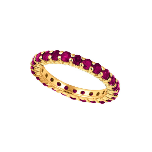 Ruby Eternity Band 14K Yellow Gold 2.88 Carats - Gemstone Ring-harrychadent.ca