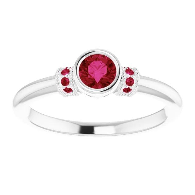 Ruby Ring 1 Carat Milgrain Women Bezel Set Jewelry - Gemstone Ring-harrychadent.ca