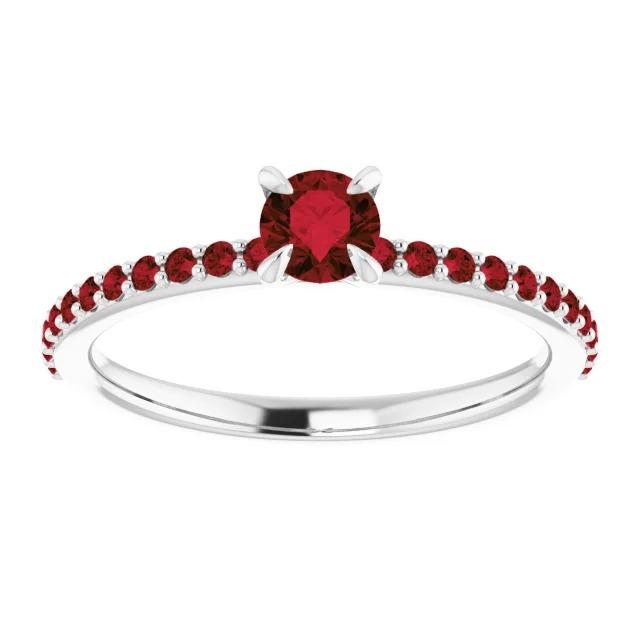 Ruby Ring 2 Carats White Gold 14K Prong Style - Gemstone Ring-harrychadent.ca