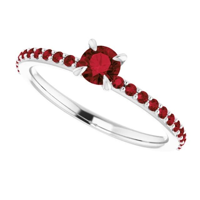 Ruby Ring 2 Carats White Gold 14K Prong Style - Gemstone Ring-harrychadent.ca