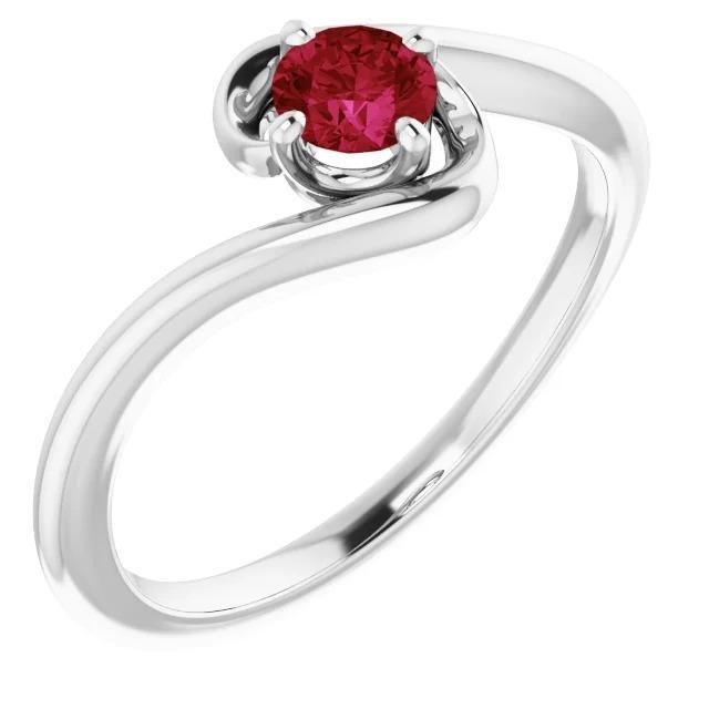 Ruby Stone Ring Solitaire 1 Carat White Gold 14K - Gemstone Ring-harrychadent.ca