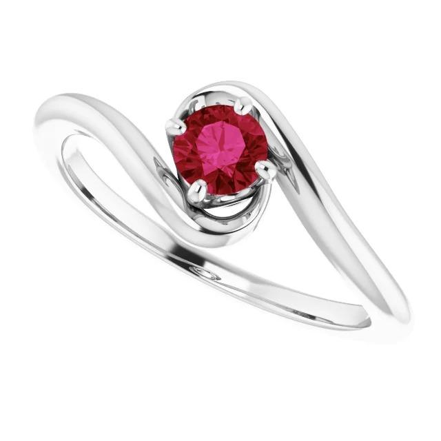Ruby Stone Ring Solitaire 1 Carat White Gold 14K - Gemstone Ring-harrychadent.ca