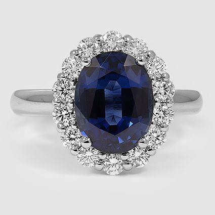 Sapphire And Diamonds 8.50 Carats Wedding Ring White Gold 14K - Gemstone Ring-harrychadent.ca