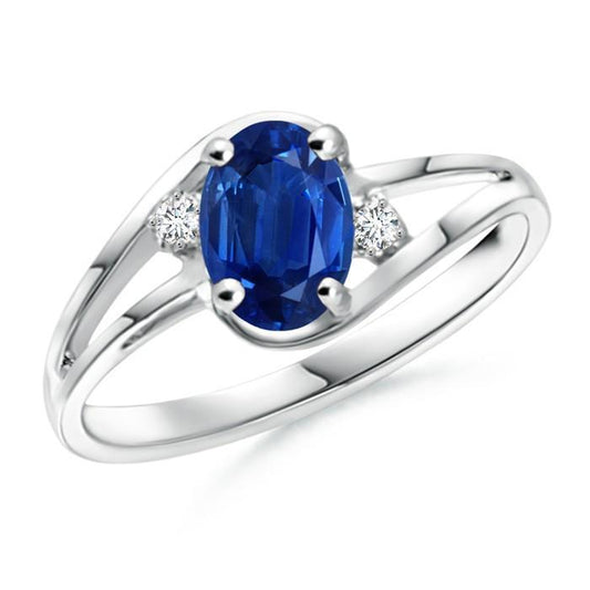 Sapphire Diamond 2.20 Carats Wedding Ring White Gold 14K - Gemstone Ring-harrychadent.ca