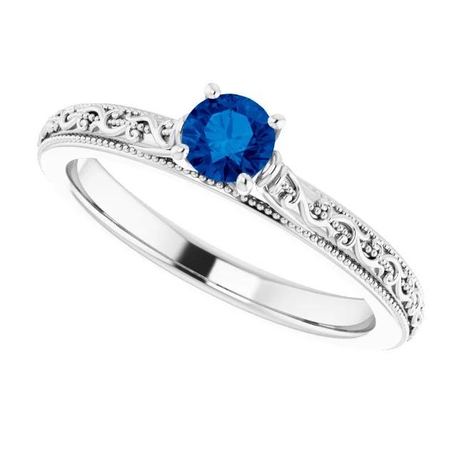 Sapphire Solitaire Ring 0.75 Carats Ceylon Blue Jewelry - Gemstone Ring-harrychadent.ca