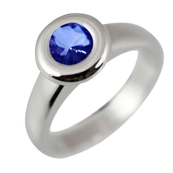 Solitaire Ceylon Sapphire Round 1 Ct. Ring Gold Jewelry - Gemstone Ring-harrychadent.ca