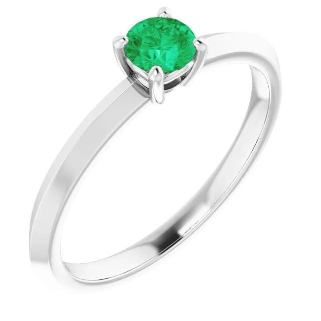 Solitaire Green Emerald Ring 1.25 Carats Women Jewelry - Gemstone Ring-harrychadent.ca